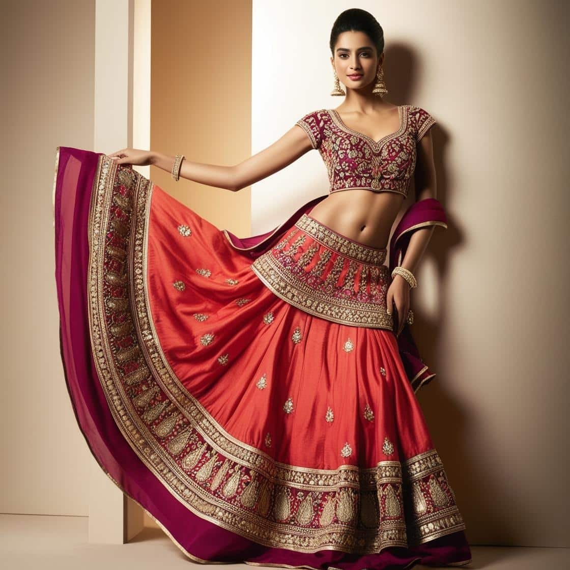 Indian woman wearing Lehanga
